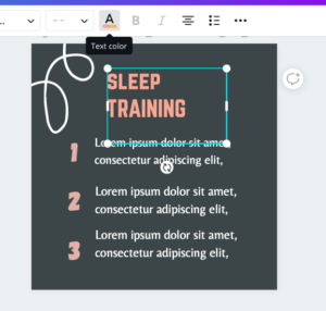 Change text colour Canva template