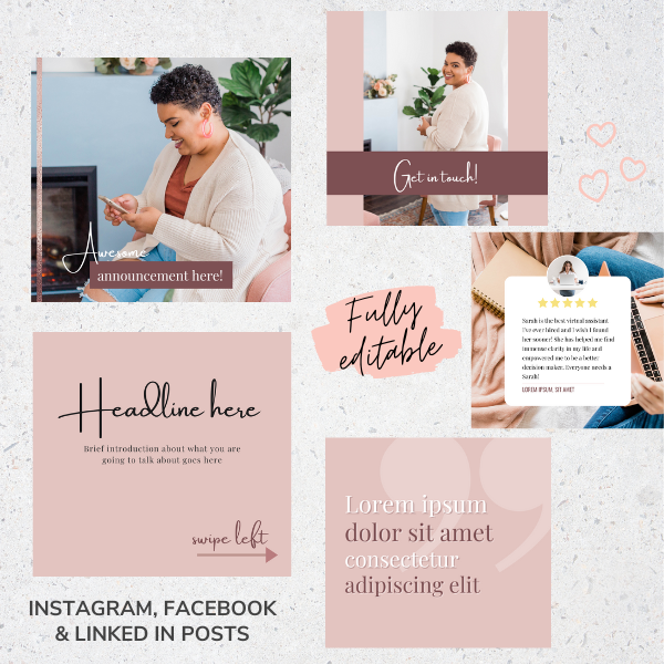 Pink Canva template pack Pink Canva template pack