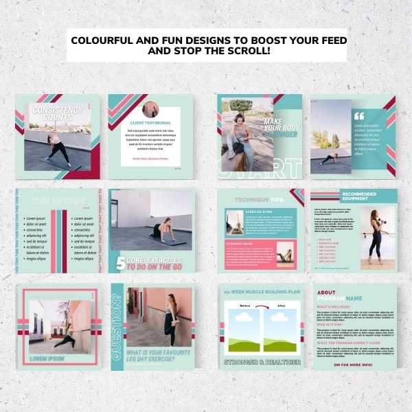Fitness Instagram templates Fitness Instagram templates