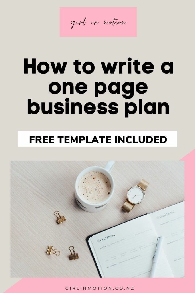 How to write one page business plan
