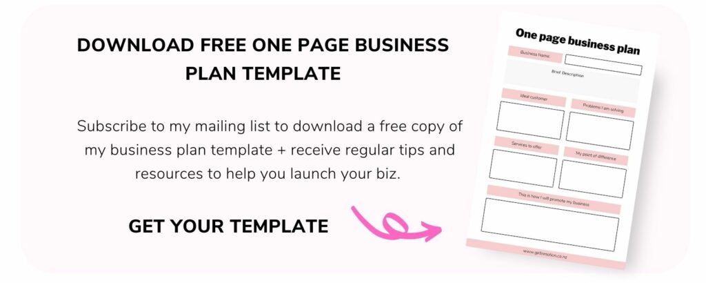 Download a one page business plan template