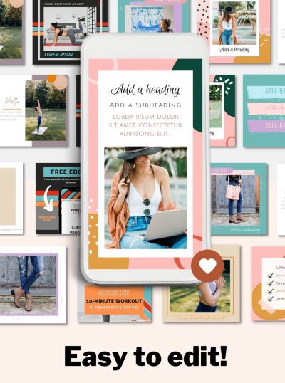 Pink Minimalist Phone Mock up Instagram Post